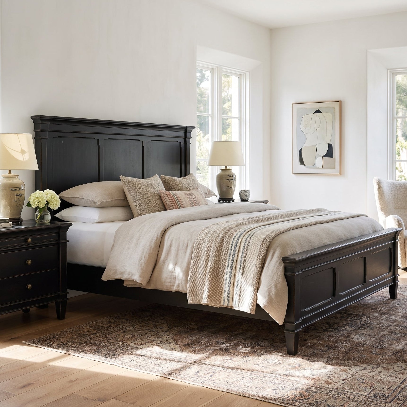 Cressida Antique Black King Panel Bed - Image 3