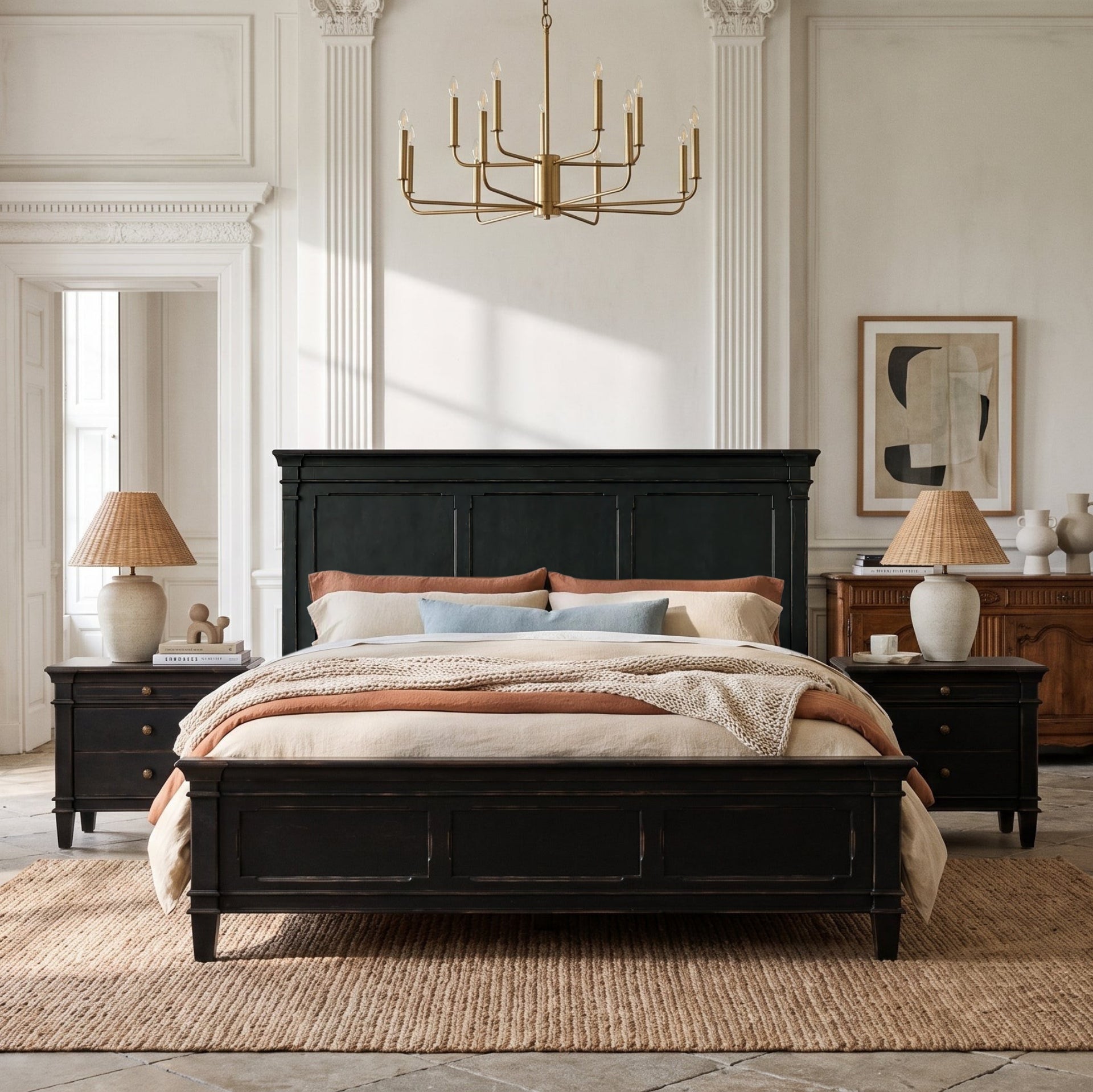 Cressida Antique Black King Panel Bed - Image 4
