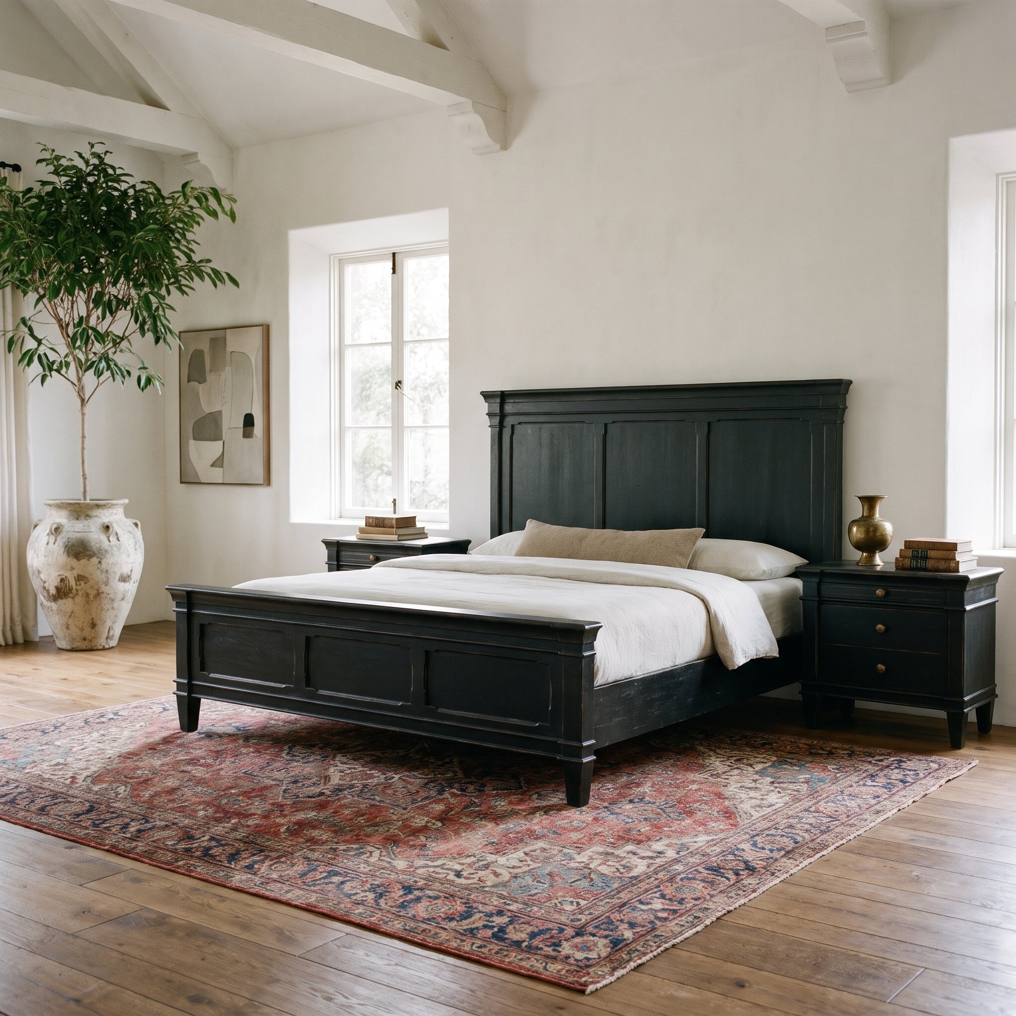 Cressida Antique Black King Panel Bed - Image 5