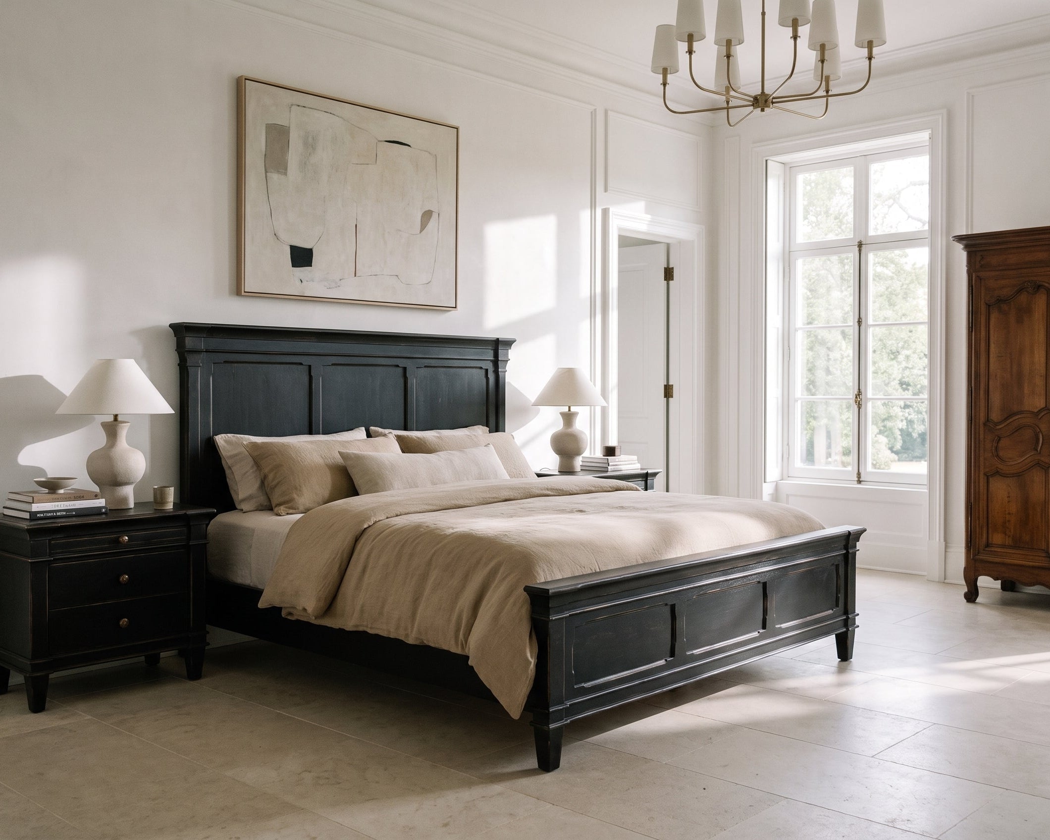 Cressida Antique Black King Panel Bed - Image 6