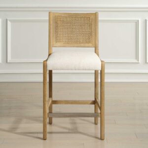 Interweave Oak + Rattan Counter Stool