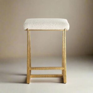 Alternative view of Midas Natural Boucle + Gold Counter Stool