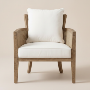 Laurel Natural Oak + Cane Armchair