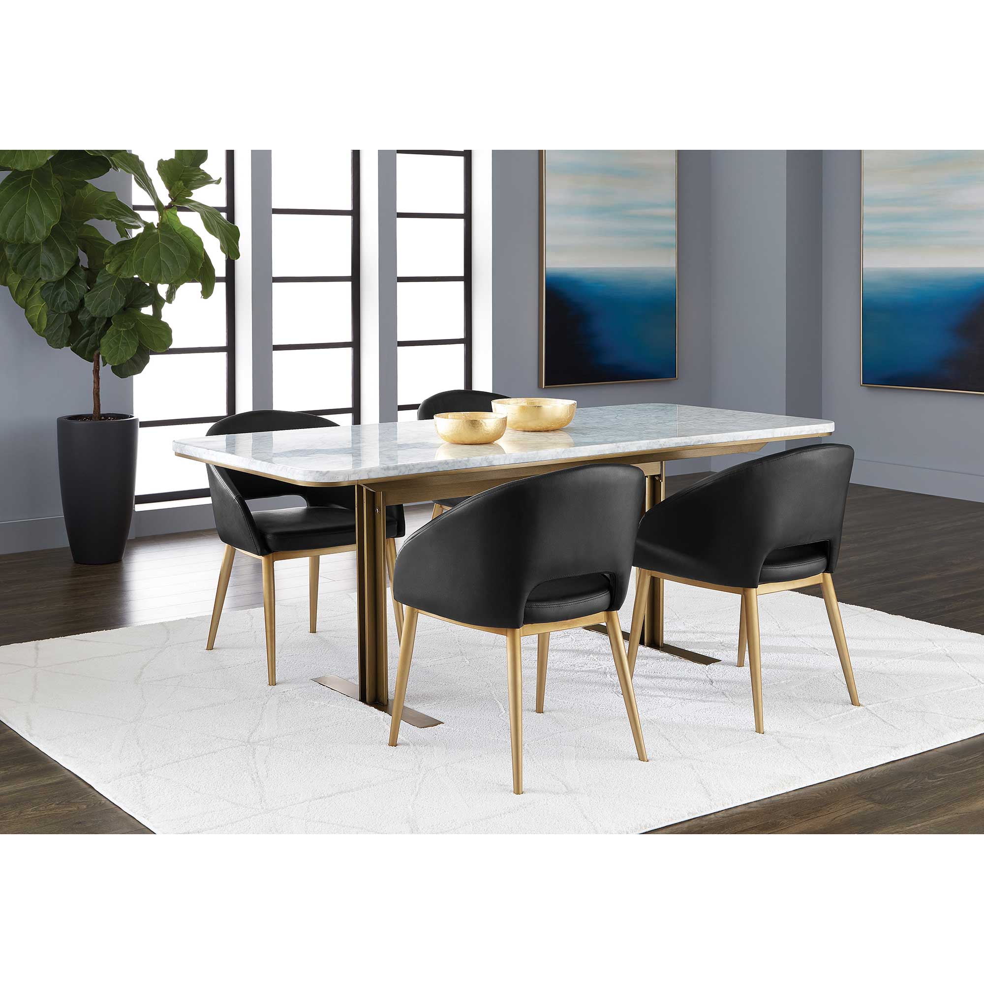 Ambrosia 79" Dining Table - White Marble - Image 3