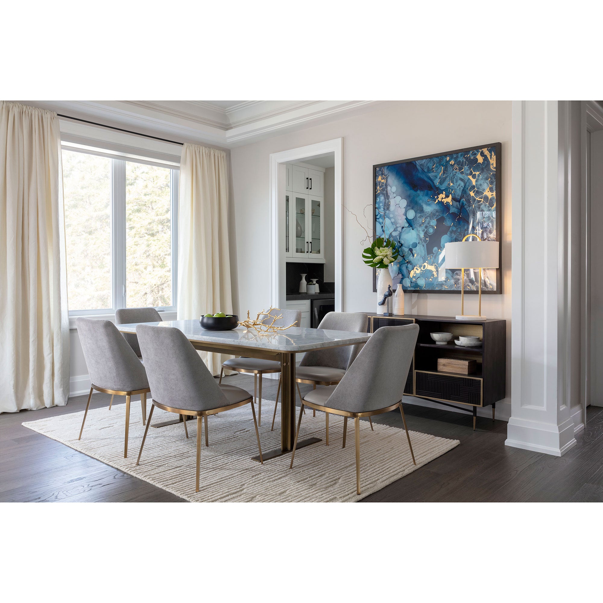 Ambrosia 79" Dining Table - White Marble - Image 2