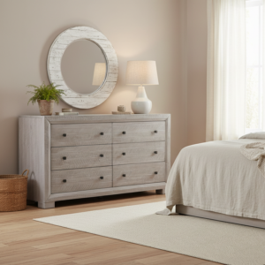 Alternative view of Candace Rustic Grey Wash Dresser