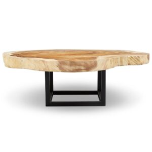 Alternative view of Naturals Solid Chamcha Wood Akara Black Frame Coffee Table