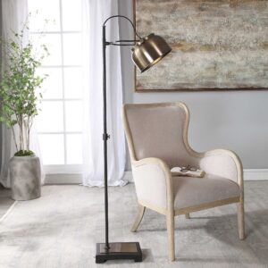 Alternative view of Vintage Brass Industrial Floor Lamp