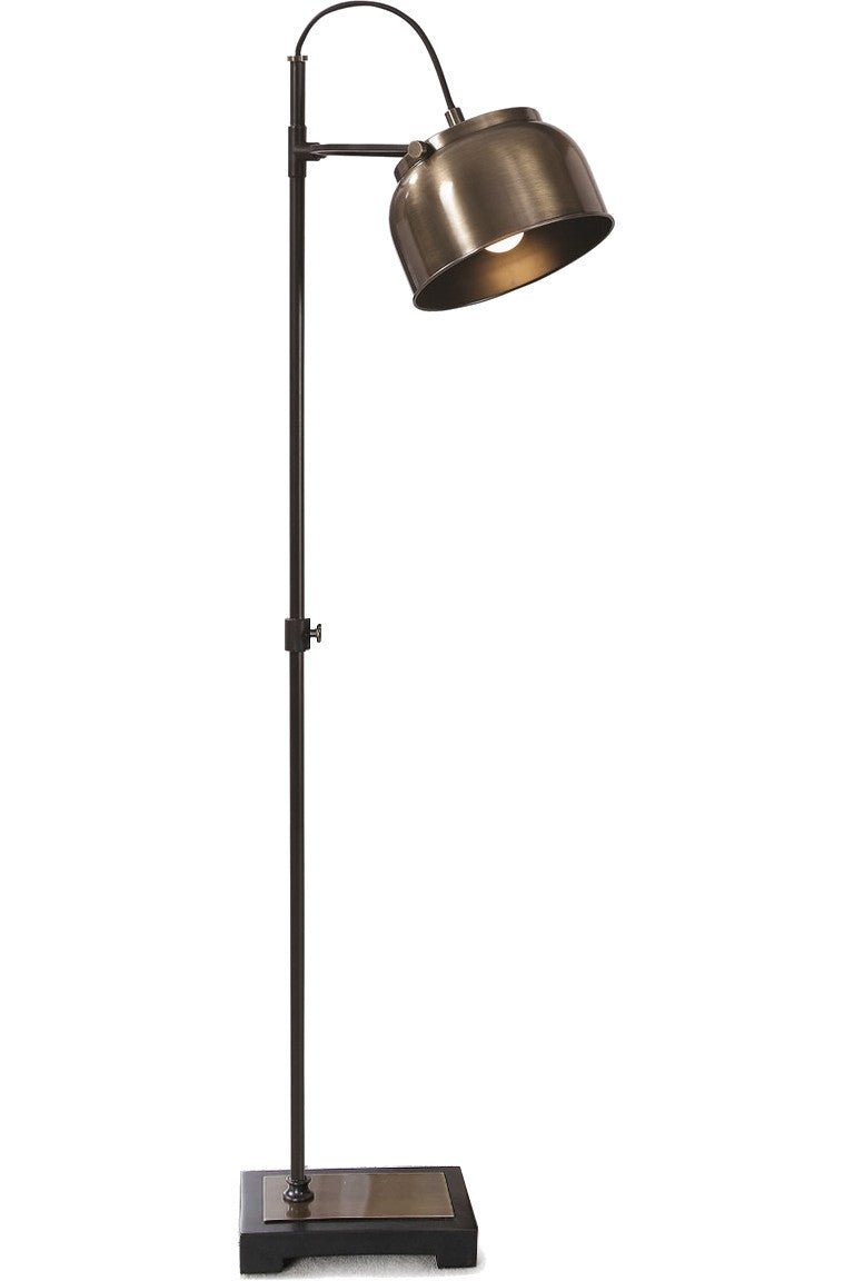 Vintage Brass Industrial Floor Lamp